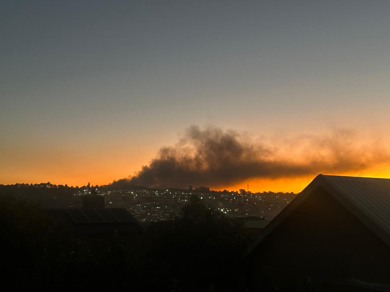 Night burning at the decommissioned Kya Sand waste site
